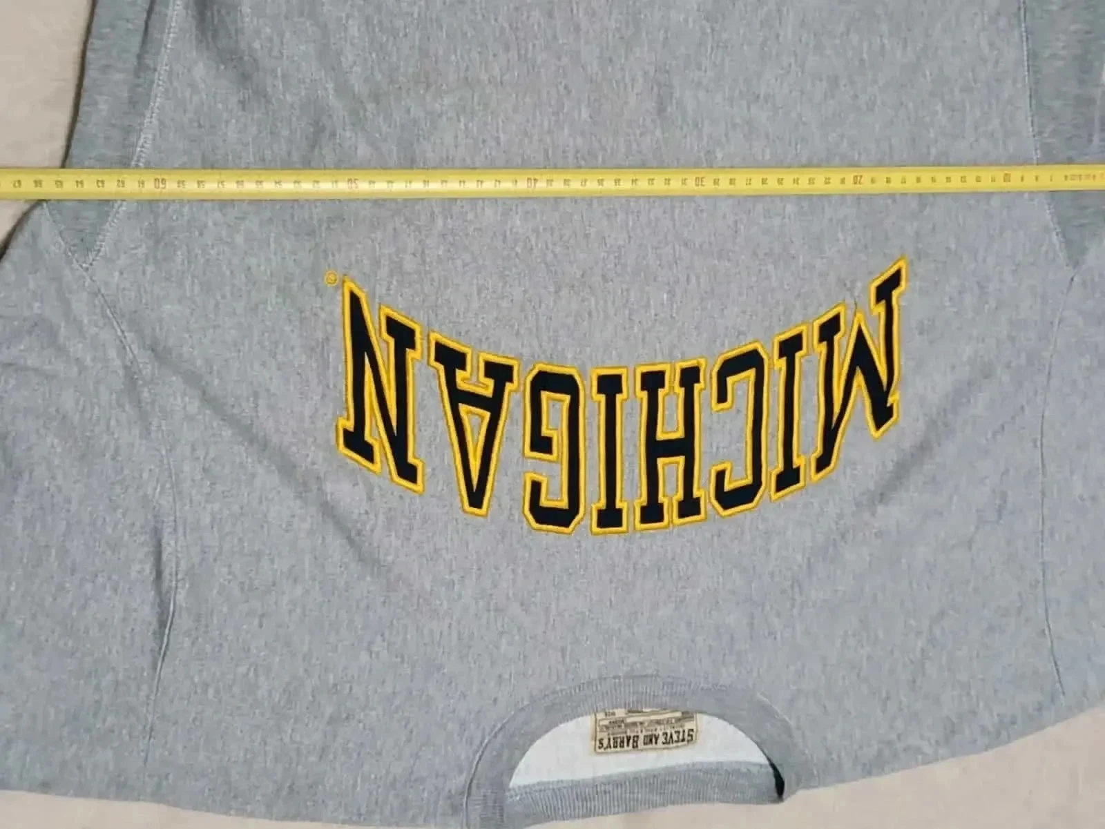 Michigan Steve & Barry's grijze XL sweatshirt met geborduurd logo Amerikaanse universiteit – photo 12
